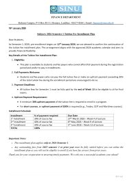 Sinu Module 📢 SINU FINANCE NOTICE 🎓 2026 Semester 1 – Tuition Fee Installment Plan ...