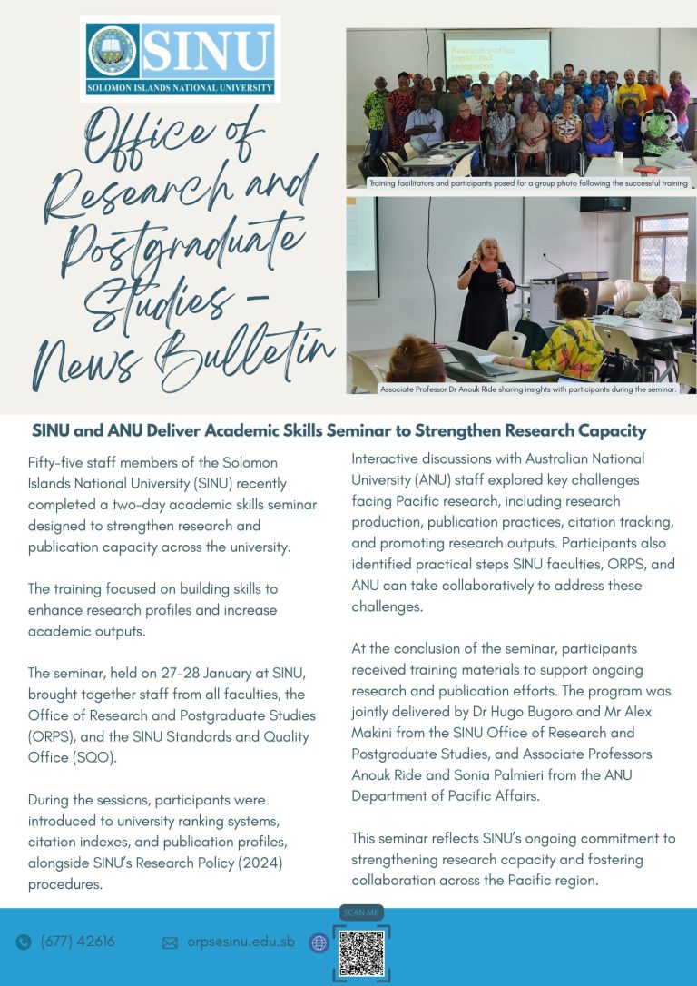 Sinu Program SINU and ANU Deliver Academic Skills Seminar to Strengthen Research ...